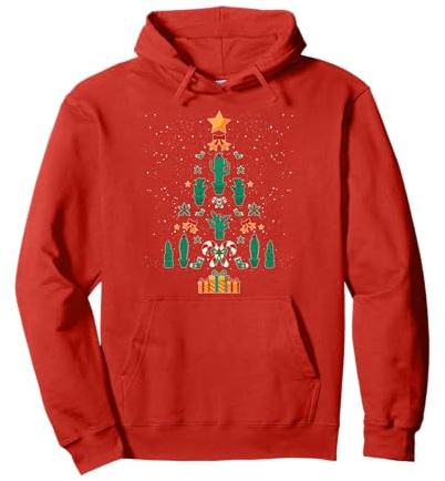 Succulent Cactus Christmas Tree Xmas Pullover Hoodie