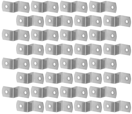 IWOWHERO 50 Pezzi Clip a Forma di per Cornici in Metallo Argento Supporti di Fissaggio per Pannelli di Tela e Piani Tavolo Elementi di Ferramenta per Montaggio Cornici e Scrivanie per