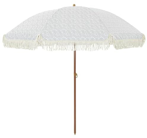 Frdhee Balkonschirm Sonnenschutz für Außenbereich,Sonnenschirm Grau und Weiß Ø 205 x 209 cm Stahl,Sonnensegeltuch für Balkon Terrassen Hinterhöfe