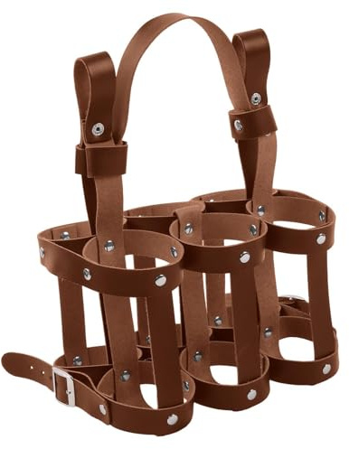 wueiooskj Porte-Bouteilles de bière pour vélo pouvant contenir jusqu'à 6 Bouteilles et canettes. Porte-canettes de bière en Cuir Marron.