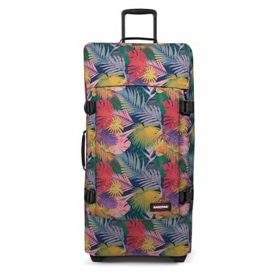 EASTPAK Tranverz L Large Suitcase 121L (79 x 40 x 33 cm), Durable Rolling Luggage, Lightweight Travel Bag with Double Compartments, Telescopic Handle & TSA Lock - Brize Retro Navy