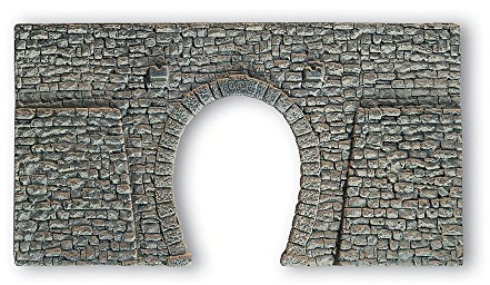 NOCH® Tunnel-Portal 1-gleisig, realistische Bruchsteinmauer, 23,5 x 13 cm für Spurweite H0 ideal für Modellbau