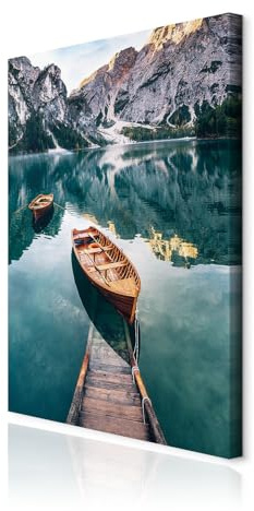 decomonkey Wandbilder Landschaft 40x60 cm 1 Teilig Leinwandbilder Wanddeko | Strukturleinwand, Holzkeilrahmen, Bild auf Leinwand, Kunstdruck, Wohnzimmer, Wanddekoration, Berge, Natur