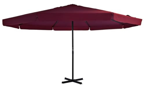 vidaXL Ombrellone da Esterni con Palo in Alluminio bordò 500 cm Parasole