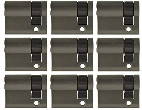 9 x halvcylinder 40 mm lika låsning 30/10 inkl. 15 nycklar