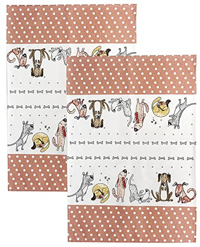 SPOTTED DOG GIFT COMPANY 2er Set Geschirrtücher Baumwolle in 50x70 cm - saugstarke und langlebige Küchentücher, Geschirrhandtücher Lustiges Hundemotiv, Hund Geschenk für Hundebesitzer