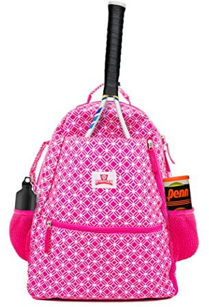 Thorza Tennisschläger-Rucksack für Damen – leichte Tennistasche für 2 Schläger, Bälle und Sportausrüstung – nur Rucksack, Rosa, Rose, M, Vielseitig einsetzbar