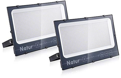 2pack 500W Focos LED Exterior, Proyector LED Exterior Impermeable IP66 51000LM Blanco Frío 6000K Angulo 120º Iluminacion Focos LED Exterior Alto Brillo para Jardín, Garaje, Fábrica, Almacén