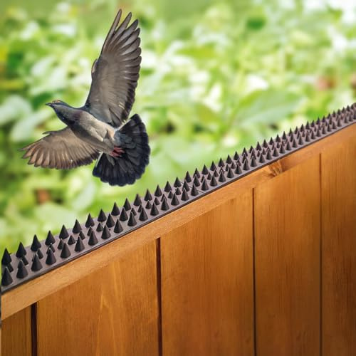 Garden Mile Pack of 3 Brown Bird Spikes - Plastic Pigeon Deterrent Strips for Roof, Fence, Wall & Gutter - Anti-Cat, Squirrel, Fox & Intruder Fence Security Spikes Outdoor