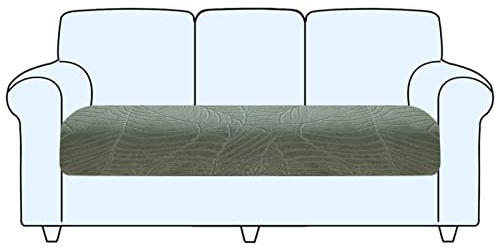 SHUOJIA Sofa Sitzkissenbezug, Sofa Sitzkissenbezug Stretch,Husse Überzug Bezug Für Sofa Sitzkissen, rutschfest Stoff Europäisches Muster (Green,Large-3-Seater)