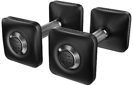 Peloton Dumbbells | Ergonomically Designed Pair of Cast Iron Weights With Urethane Coating and Nonslip Grip, Available in Set of Two, Black, 2.3 kg