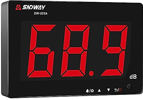 Decibel Meter 30dB-130dB, Wall Mounted Hanging Sound Level Meter for Classroom Noise, Large Screen SPL Meter with Alarm, USB Powered Noise Tester for Public Area/Restaurant