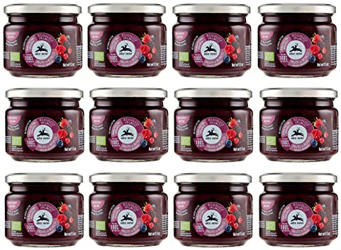 Alce Nero Composta di Frutti di Bosco Biologica Biocompota de bayas con fresas orgánicas, moras, arándanos, grosellas rojas y frambuesas 270 g