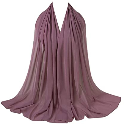 Scarf Shack Damenschal, Hijab, Chiffon, Georgette, handgefertigt, weich, Premium-Qualität, Sarong-Schal, Maxi-Schal, einfarbig, einfarbig, hergestellt in Dubai