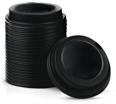 We Can Source It Ltd – Black 8oz Plastic Sip-Through Lids for Paper Coffee Cups 80mm – Secure Fit and Spill Protection – Ideal for Coffee, Hot Drinks – Perfect for Events and Offices – Pack of 1000