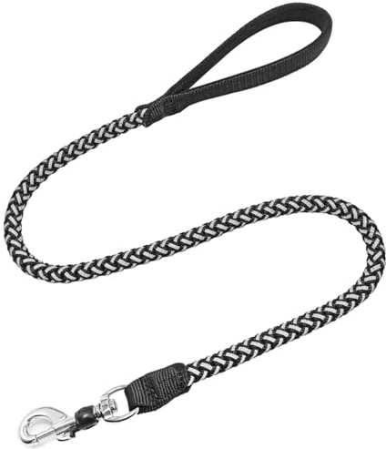 Mycicy Reflective Dog Leash 2/3/4/6/10ft Braided 1/2 Strong Nylon Rope