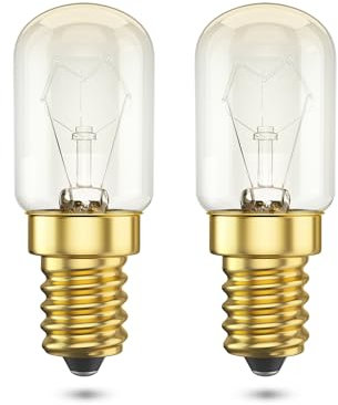 Aurahome Backofenlampe 300 Grad E14, Dimmbar Salzlampe Glühbirne E14 Warmweiß 2700K Ofenlampe E14 T22 Hitzebeständig 300 Grad 42W für Kühlschrank/Backofen/Salzlampe, AC 220-240V (2 Stück