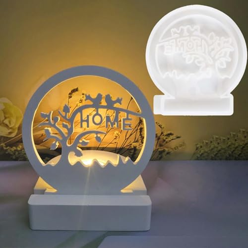 TREABEAR Stampo in silicone per candele, stampi per candele in silicone, per albero della vita, portacandele, stampi in silicone per candele, parola domestica, stampi in silicone per candele, uccelli