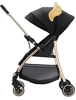 ZONABSQQ Kinderwagen Kinderwagen, Abnehmbarer und waschbarer Stoffbezug, umkehrbarer Sitz, abnehmbare Armlehne, 5-Punkt-Gurt, Aufbewahrungskorb, 3D-Mesh-Sitz Komfort und Sicherheit