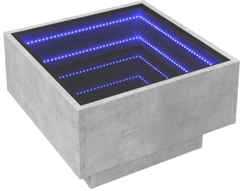vidaXL LED-Couchtisch Betongrau 50x50x30 cm Holzwerkstoff