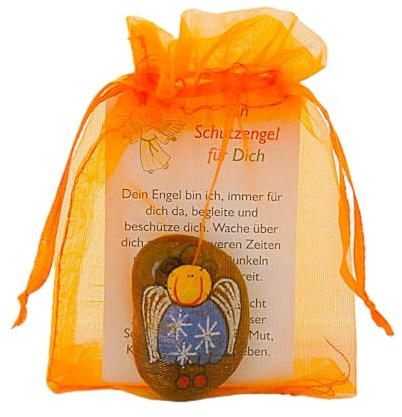 Andys Steinwelt® Schutzengel personalisierbar, bemalte Steine, blau 102 | Glücksbringer für Prüfung, Glücksstein ca. 4,5 cm mit Name personalisiert, Mitbringsel Kindergeburtstag Tischdeko Geburtstag