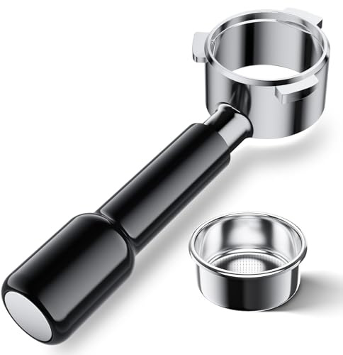 NEUTYPECHIC Portafiltro sin Fondo 54mm, 3 Orejas Acero Inoxidable Extraíbl Portafiltro sin Fondo, Portafiltro Cafetera Compatible con Breville Sage 870, 878 y Solis 1170, Adecuado Para Cafeterías
