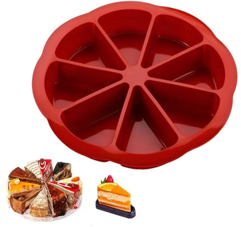 Raypontia Moule à gâteau triangulaire, 24 x 4 cm, moule à gâteau triangulaire, en silicone, avec 8 triangles, moule à gâteau au fromage, moule à gâteau en silicone, pour gâteaux, muffins, fromage