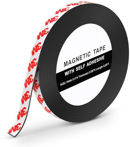 Omnikryp Nastro Magnetico Autoadesivo, Striscia Calamita con Forte Supporto Autoadesivo, Tagliabile Strisce Magnetiche Pretagliate, per Zanzariere e Tendes (2 m)