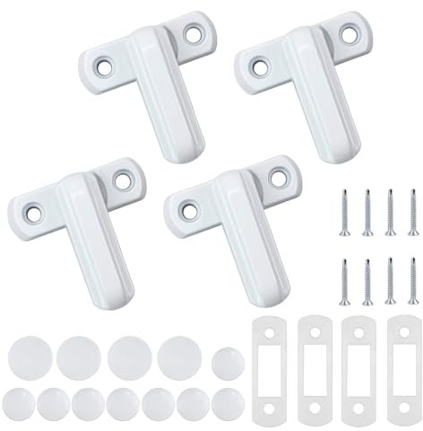 4 PCS Sash Jammers,Door & Window Lock Anti Theft,Sash Jammer Blocker,Extra Security Locks,Window Locks for uPVC Window & Doors etc(White)