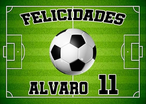 MDA Foto Comestible, OBLEA o Papel de AZÚCAR, FÚTBOL, ELIJA SU EQUIPO HAGA clic en Personalizar ahora, Foto personalizada con nombre, Edad y Texto, para Tartas y Magdalenas de Cumpleaños 2