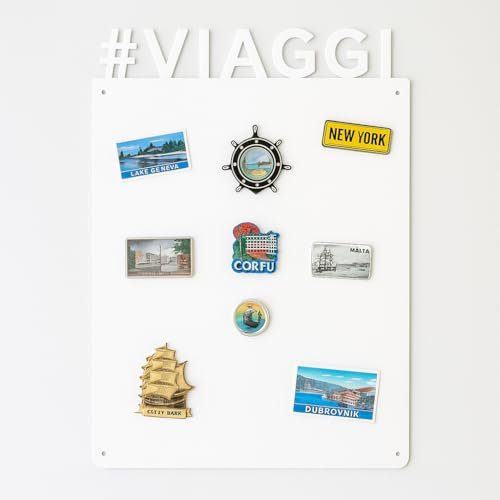 STALFORM Magnettafel Weiss VIAGGI 75x49 cm aus Edelstahl Magnetwand Pinnwand Magnetisch Groß Magnetboard Küche, Büro, Kinderzimmer