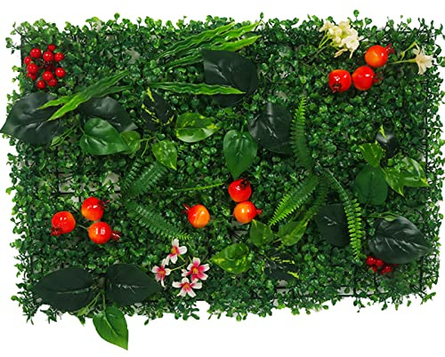 GAOAZHEN Artificial Grass Wall Panels, Artificial Boxwood Hedge Panels 4PCS, Grass Wall Backdrop Artificial, Greenery Backdrop Artificial Boxwood Hedge Wall Roll Panel Fence Decor, Privacy Fence Scre