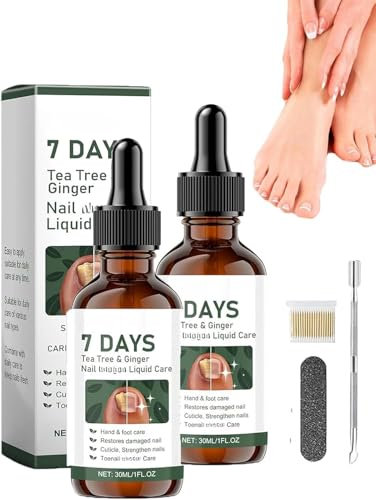7 Days Tea Tree and Ginger Nail Fungus Treatment, Tea Tree Oil for Nail Fungus, Nail Fungus Treatment for Toenail, Nail Care Serum, Restoring Healthy Nails, Nail Care Nourishing Oil (2 Pcs)