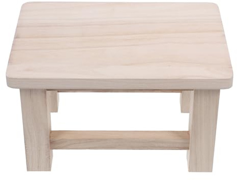 Alipis Holzhocker Klein als Tritthocker aus Naturholz Kleiner Sitzhocker mit Abgerundeten Kanten und Glatter Oberfläche für Zuhause