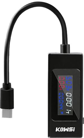 USB Power Meter USB C Tester 4-30V 0-6.5A Voltage Current Capacity Tester Meter, USB Charger Detector Voltmeter Ammeter Power Bank Monitor with Temperature and Working Time Display