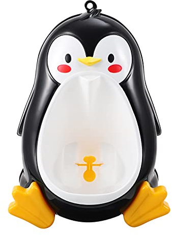 minkissy Boy Girl's Penguin Urinal Portable Boy Girl Potty Training Urinal Windmill Wall Mount and Toilet
