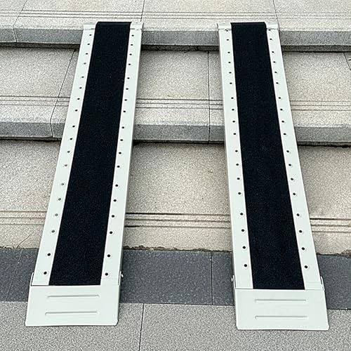 JINGJIAOPLSD 2 Pack Türschwellenrampe für Türen mit Einer Tragkraft von 200 kg, Rollstuhlrampe für Treppen, Motorräder, Fahrräder, Rollstühle und Trolleys(100x25cm/39.4x9.8in)
