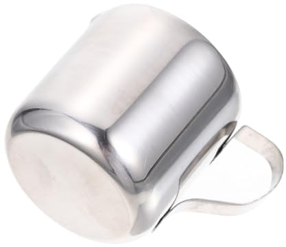 GLEAVI Pichet à Lait En Acier Inoxydable 304 60ml, Outil Pour Mousser Le Lait Bec Verseur Fluide, Pour Art Latte, Usage Domestique, Tasse à Mousse Adaptée Aux Expressos Et Cappuccinos