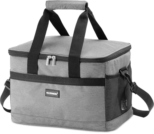 HELDENWERK® Kühltasche groß faltbar bis zu 12h Kühlleistung auslaufsicher | Kühlbox wasserdicht, Lebensmittelecht, Robuste Unterseite, 7 Fächer, Mit Flaschenöffner, Verstärkter Boden, 4-fach Isolierung