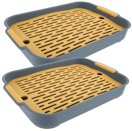 BELLIFFY 2 Stück Rechteckige Kaninchen Toilette mit Glatten Kanten Stabiles Bunny Trainingsklo für Meerschweinchen und Hamster Platzsparende Ecketoilette für Zwergkaninchen und Kleine