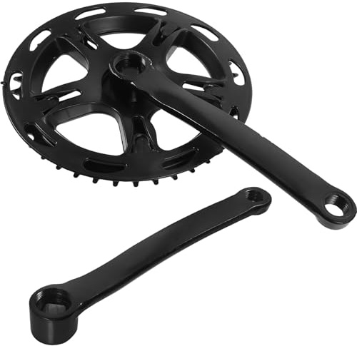 MUSISALY Guarnitura Bicicletta Denti Nera con Braccio Manovella Robusto Set di Ricambio per Riparazione Bici Facile Installazione e Materiale Resistente per Mountain Bike e Singola