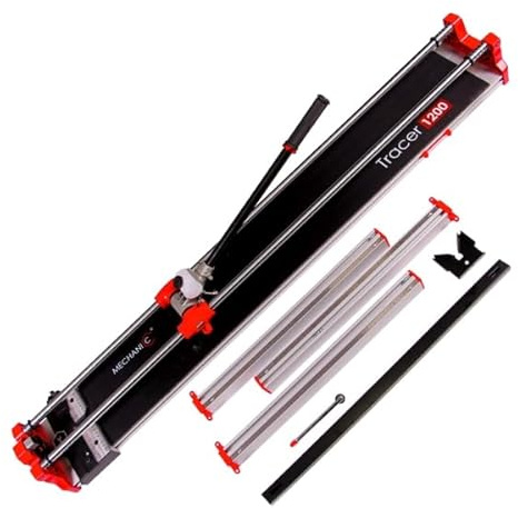 Mechanic Manueller Fliesenschneider Tracer 1200 – Profi Fliesenschneidemaschine bis 1200 mm Schnittlänge – Inkl. Grünem Laser & Ölschmierung – Für Feinsteinzeug & Keramik bis 15mm Dicke – 18 kg leicht