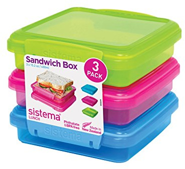 Sistema KLIP IT Lunch Sandwich Boxes 450 ml - Pack of 3