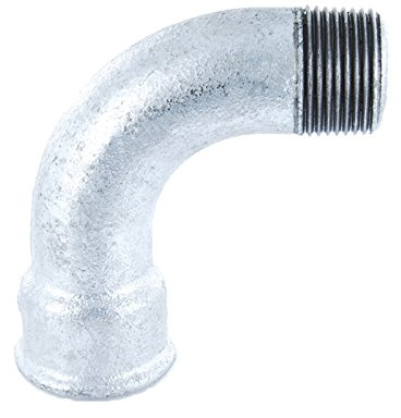 Bogen 90° Gewindefitting Temperguss verzinkt - AG x IG - 1 1/4