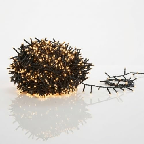 Spetebo LED Büschel Cluster Lichterkette EXTRA warm weiß - 20 m / 1000 LED - Weihnachtsbaum Garten Deko Beleuchtung IP44 mit Stromkabel - Weihnachtsbeleuchtung für Innen + Außen