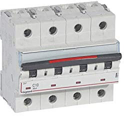 Disjoncteur DX³ 36kA - 4P 400V~ - 10A - courbe C - 6 modules