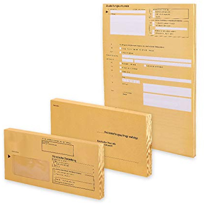 MASHPAPER Postzustellungs-Starter-Set (Postzustellungsurkunden und -hüllen) | Menge wählbar 50 oder 500 Stück, Set mit Postzustellungsurkunden (PZU) und innere & äußere Postzustellungshüllen, 740001_S500