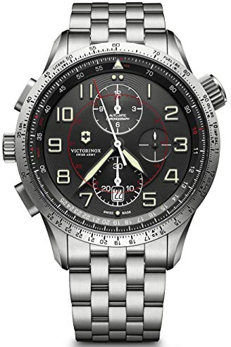 Victorinox Men's Airboss Mach 9 - Chronograph Black Edition Swiss Made Automatic Stainless Steel Watch 241722