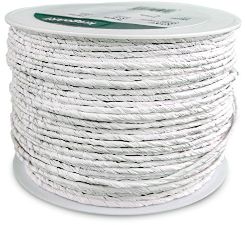 KragoART Crazy Paper 2 mm - 100 m Spindel, Papierkordel mit Drahtkern eignet Sich zum Basteln, Floristik, Dekorieren (Weiß)