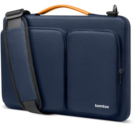 tomtoc 360 Protective Laptop Shoulder Bag for 2020 New Dell XPS 15, 15-inch MacBook Pro A1990 A1707, Surface Laptop 3 15, Waterproof Ultrabook Case for 14 Acer HP Dell Chromebook, ThinkPad X1 Carbon